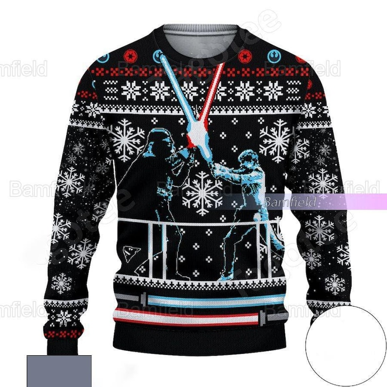 Christmas Darth Vader And Luke Skywalker Ugly Sweater