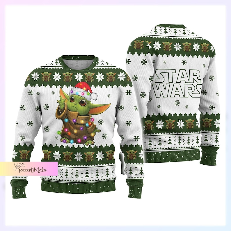 Christmas Gift Baby Yoda Star Wars Ugly Christmas Sweater.png 2