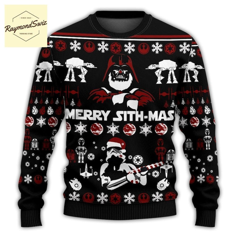 Christmas Gift, Star Wars Ugly Sweater, Merry Sith-Mas Sweater