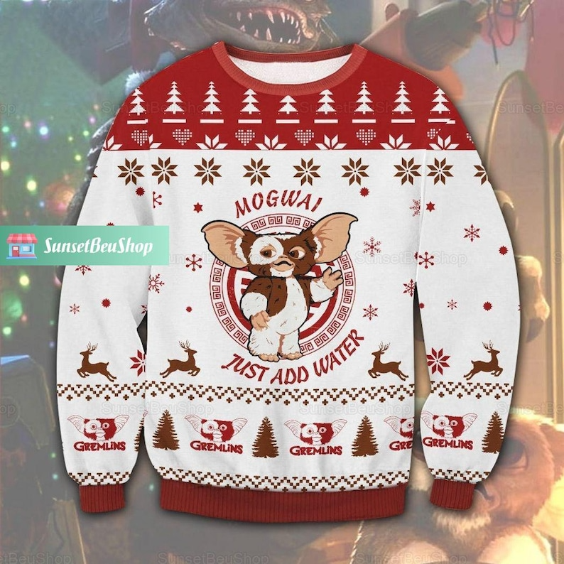 Christmas Gremlins Mogwai Just Add Water Ugly Christmas Sweater