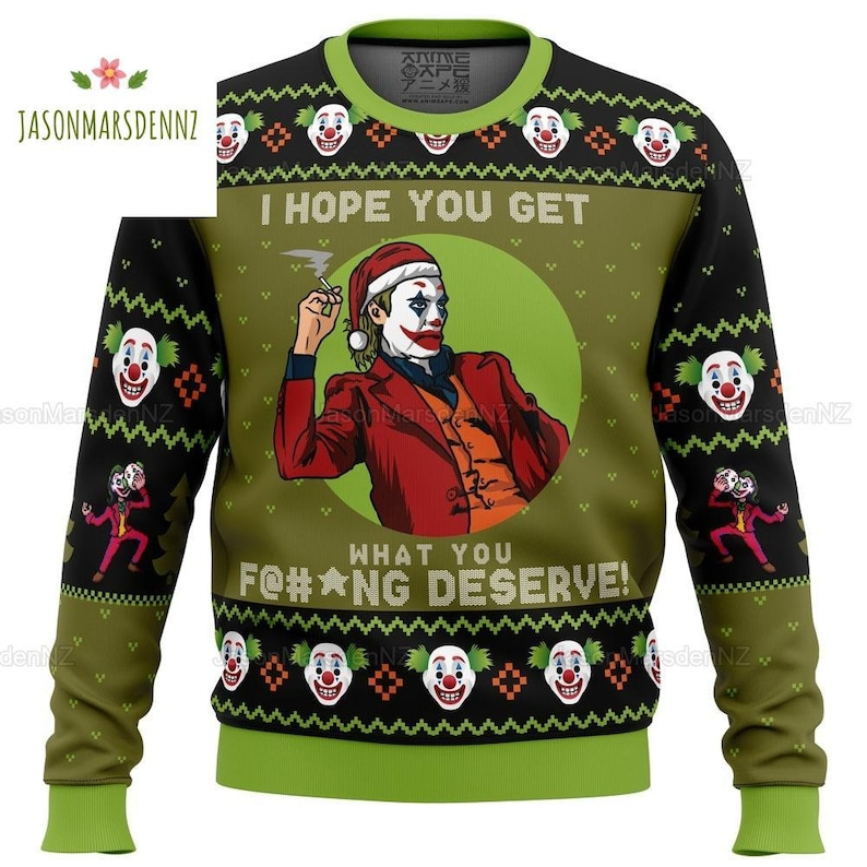 Christmas Horror Holiday Joker Ugly Christmas Sweater