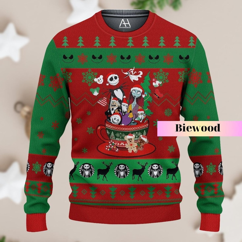 Christmas Jack Skellington And Sally Ugly Christmas Sweater