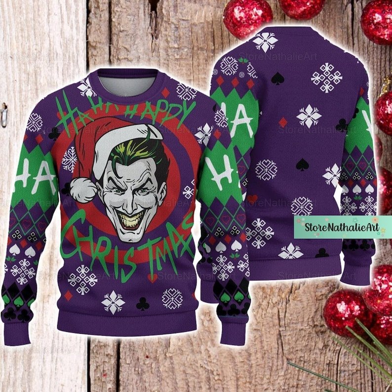 Christmas Joker Heath Ledger Holiday Ugly Christmas Sweater