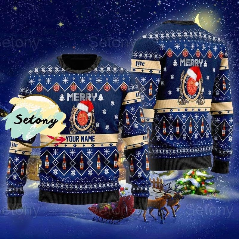 Christmas Miller Lite Ugly Christmas Sweater