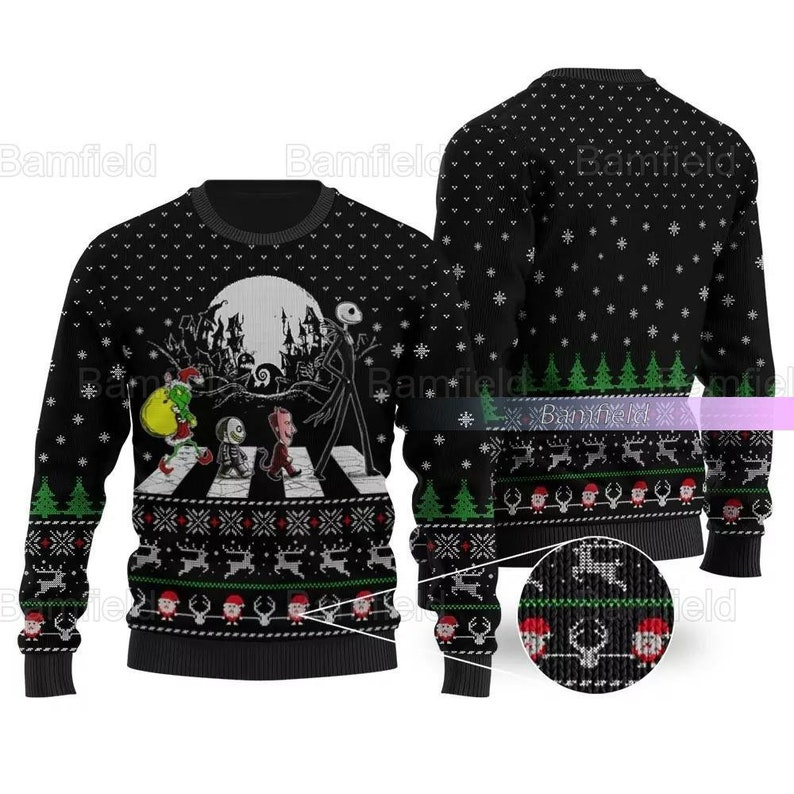 Christmas Nightmare Before Christmas Abbey Road Ugly Sweater