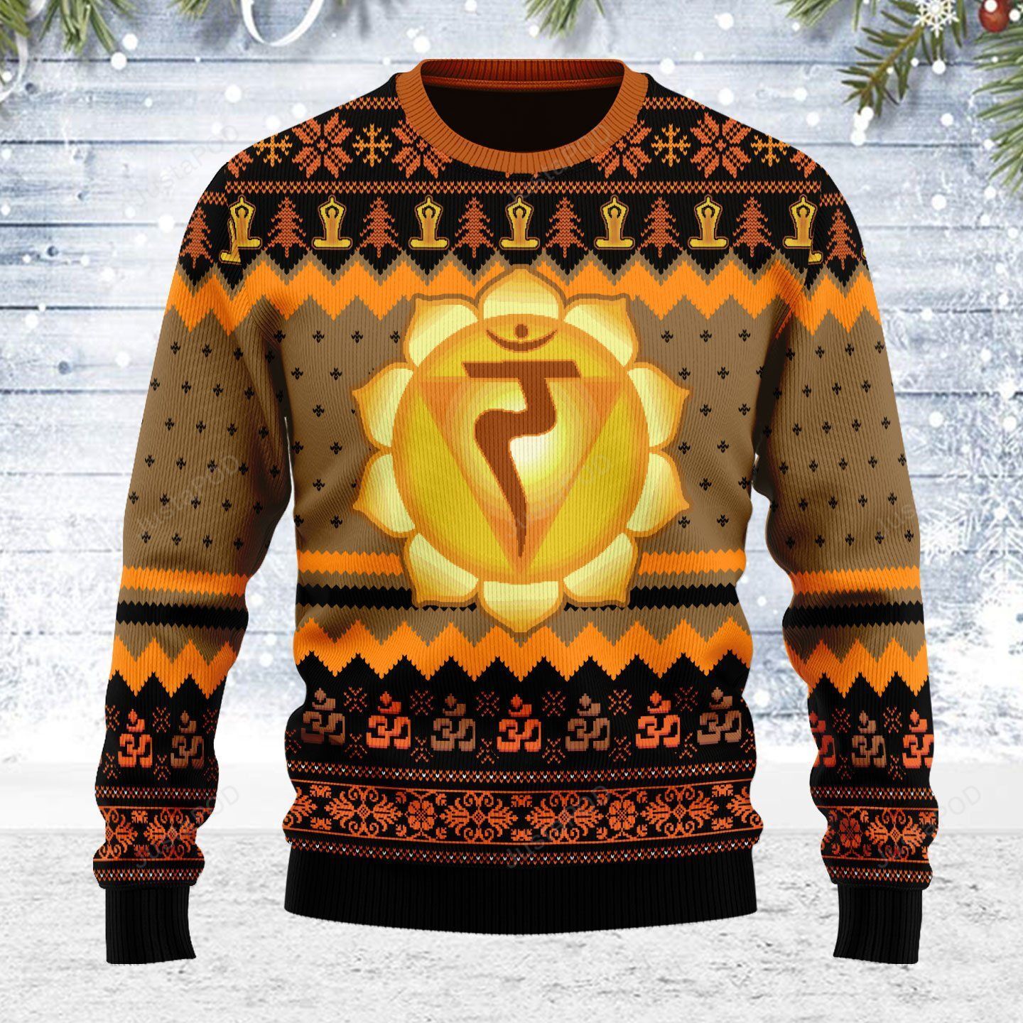 Christmas Pattern Solar Plexus Chakra Christmas Ugly Sweater- Best Christmas Gifts 2023