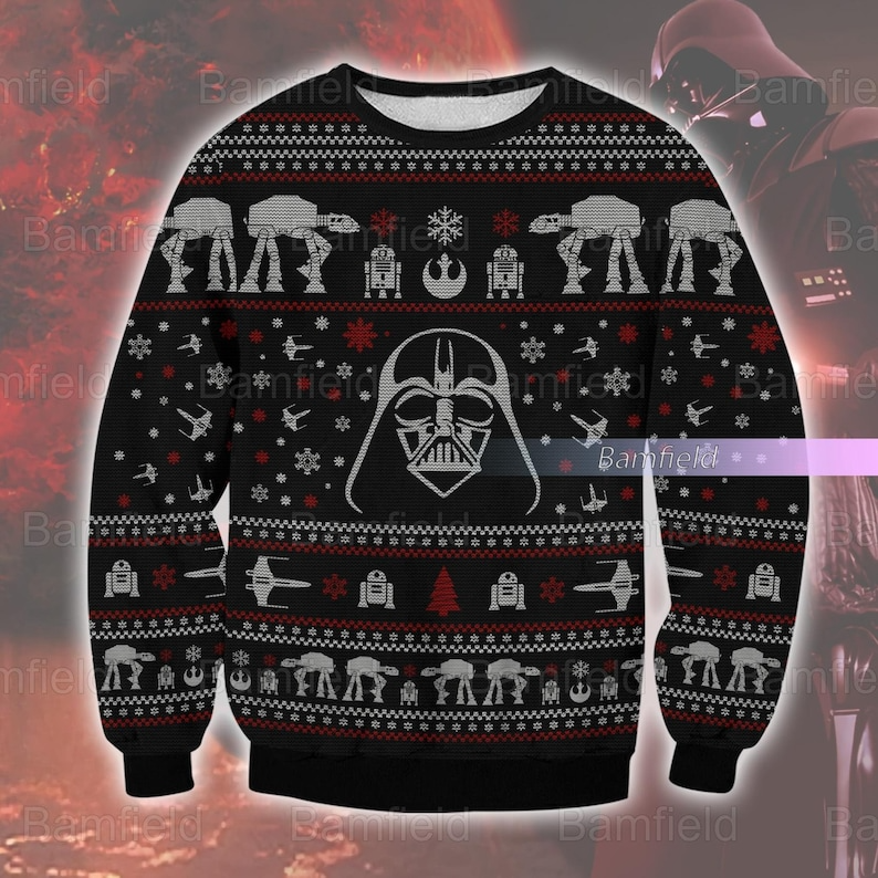 Christmas Star Wars Darth Vader Ugly Sweater, Darth Vader Ugly Christmas Sweater