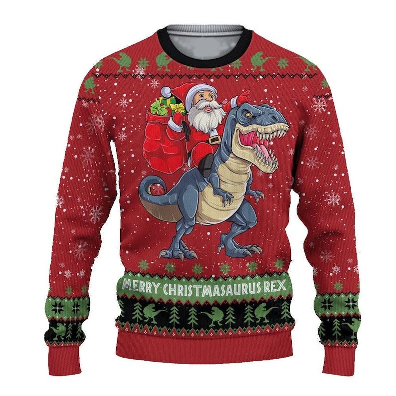 Christmasaurus Rex Dinosaur Ugly Christmas Sweater