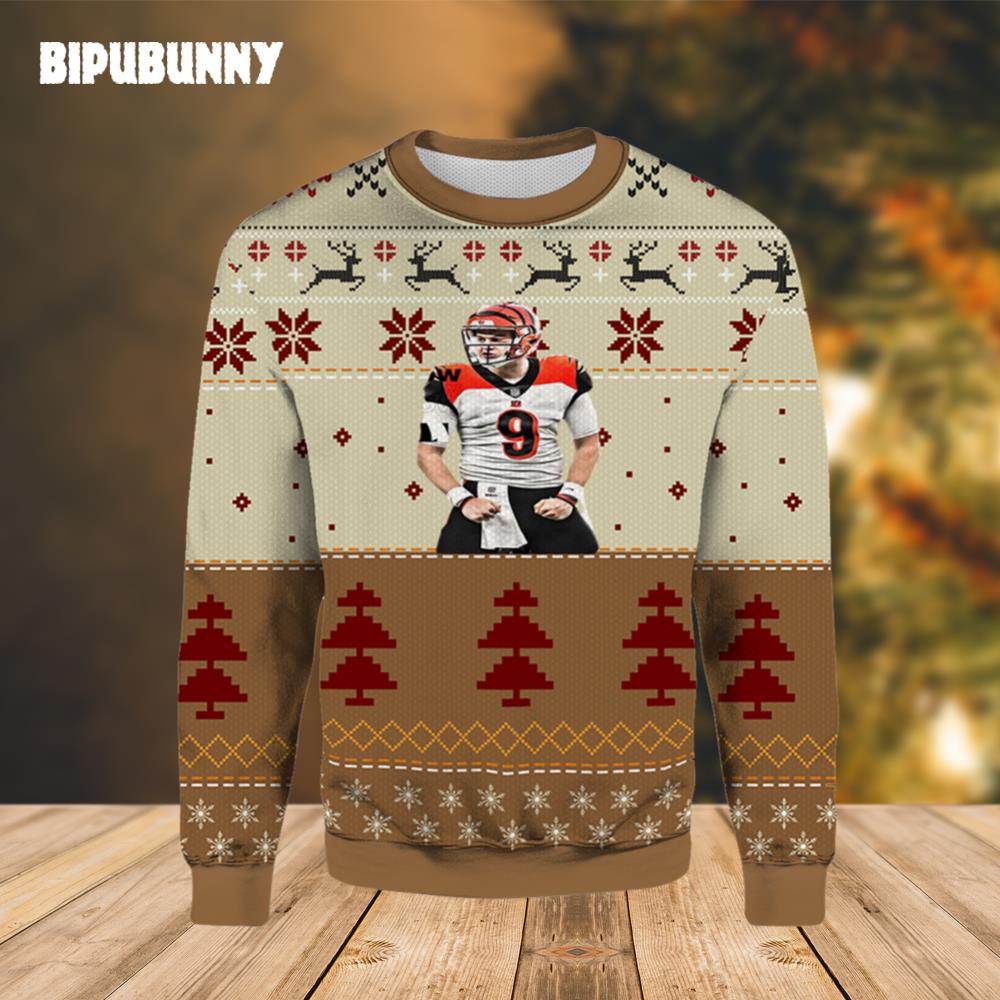 Cincinati Bengals Joe Burrow Ugly Christmas Sweater- Best Christmas Gifts 2023