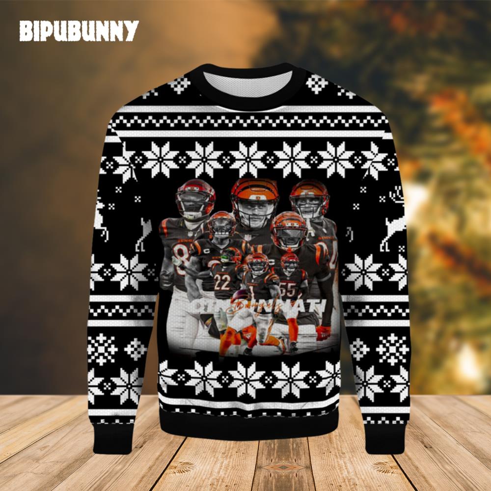 Cincinnati Bengals Color Splash Ugly Christmas Sweater- Best Christmas Gifts 2023