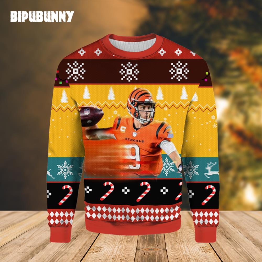 Cincinnati Bengals Joe Burrow Ugly Christmas Sweater- Best Christmas Gifts 2023