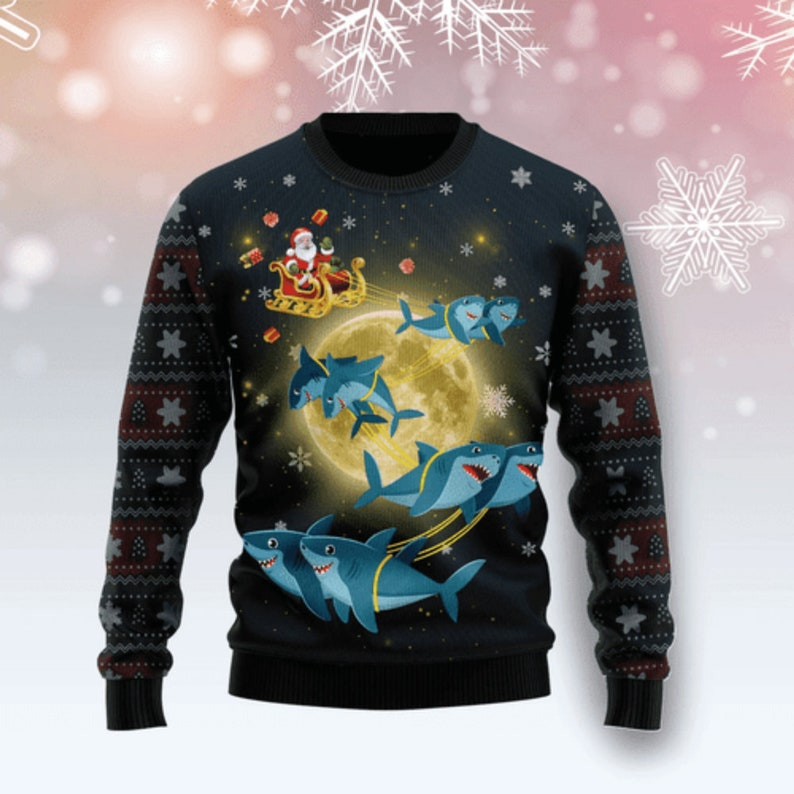 Citybarks Santa Shark For Christmas, Ugly Christmas Sweater