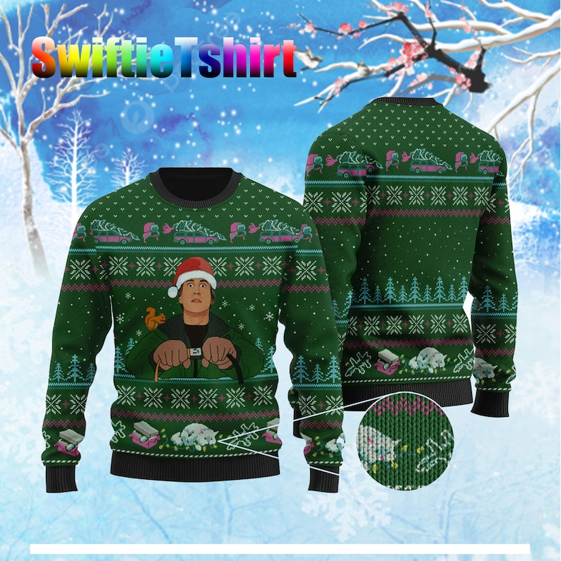 Clark Griswold Cousin Eddie  Ugly Christmas Sweater