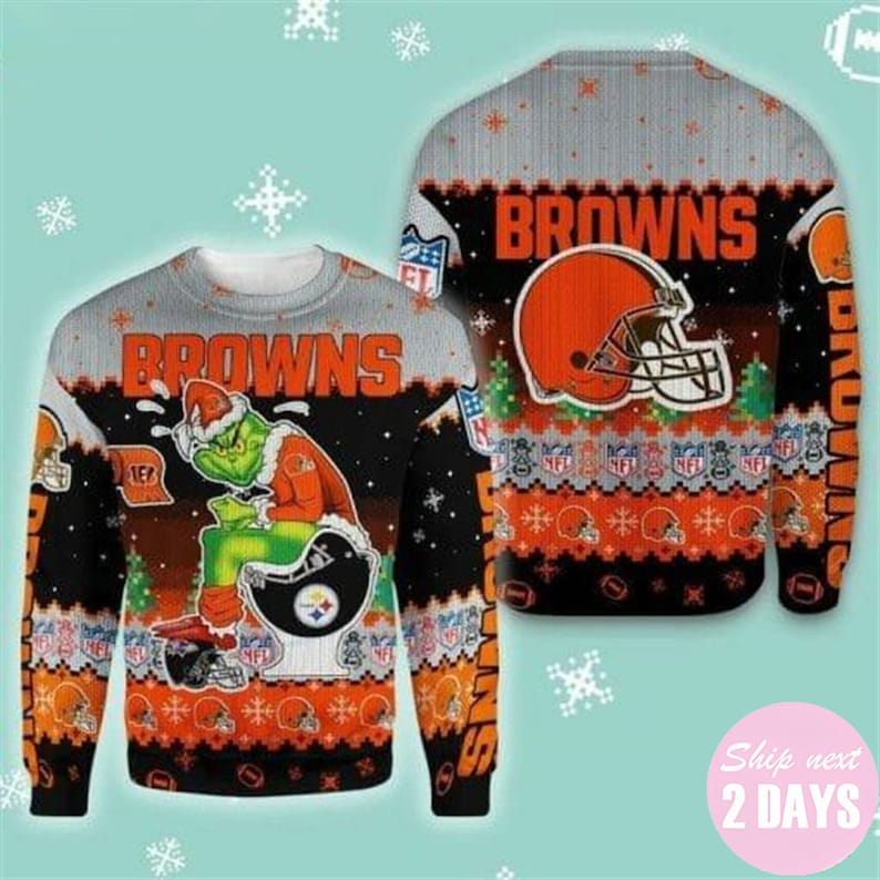 Cleveland Browns The Grinch NFL Ugly Christmas Sweater