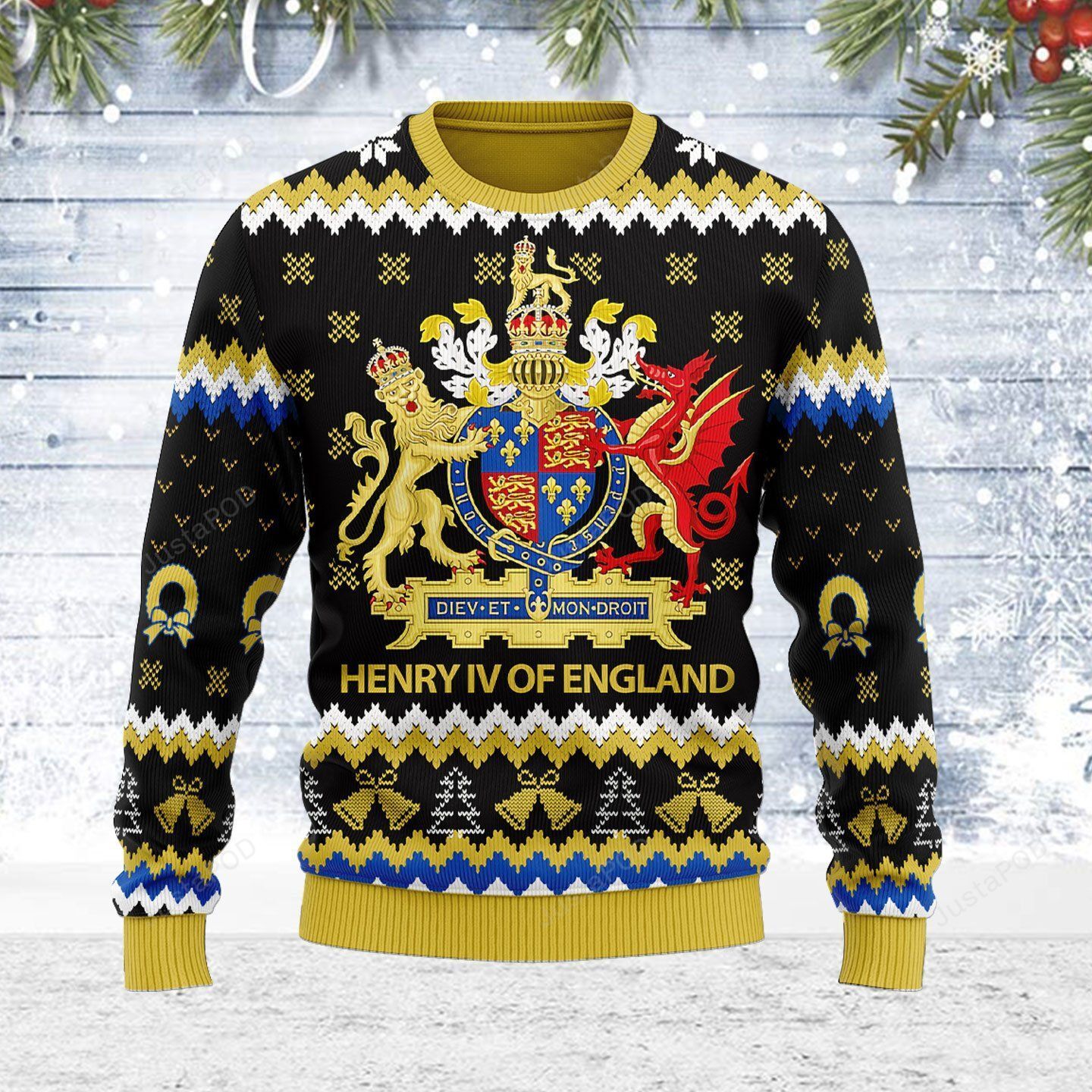 Coat of Arms of Henry VII of England Christmas Ugly Sweater- Best Christmas Gifts 2023