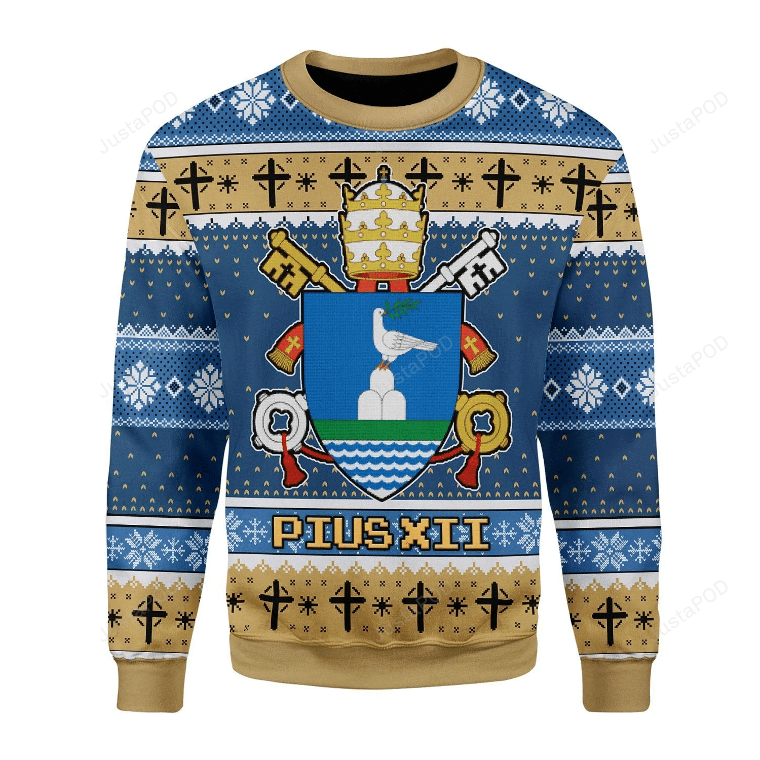 Coat Of Arms Of Pope Pius XII Christmas Ugly Sweater- Best Christmas Gifts 2023