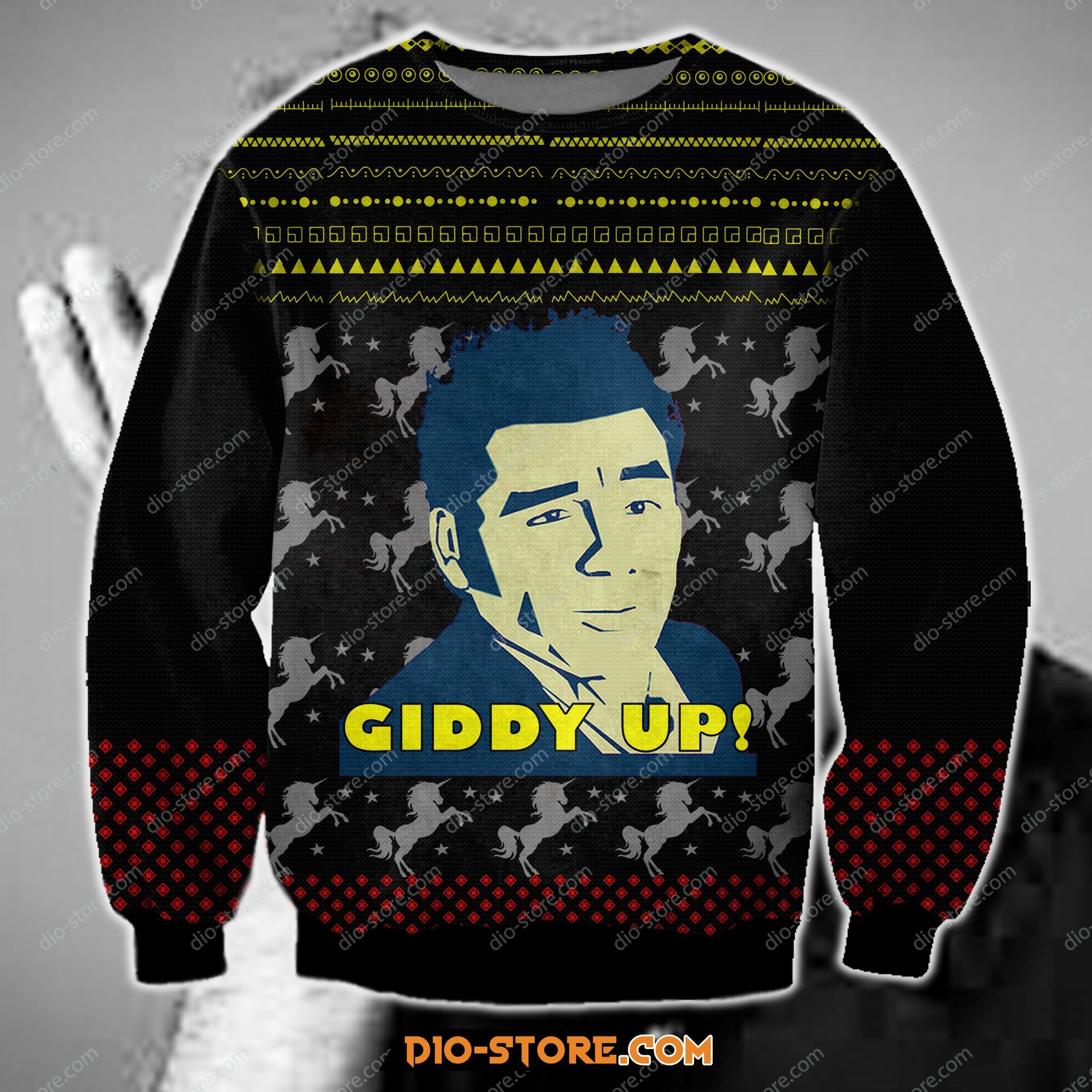 Cosmo Kramer Giddy Up Christmas Ugly Sweater- Best Christmas Gifts 2023