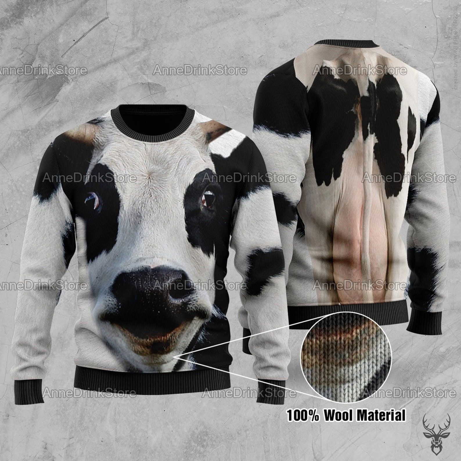 Cow 3D Christmas Ugly Sweater- Best Christmas Gifts 2023