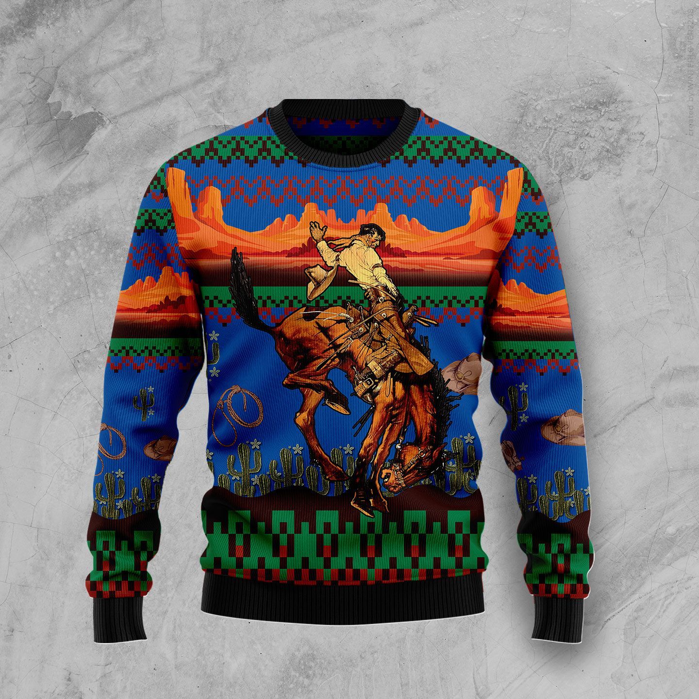 Cowboy Desert Christmas Ugly Sweater- Best Christmas Gifts 2023