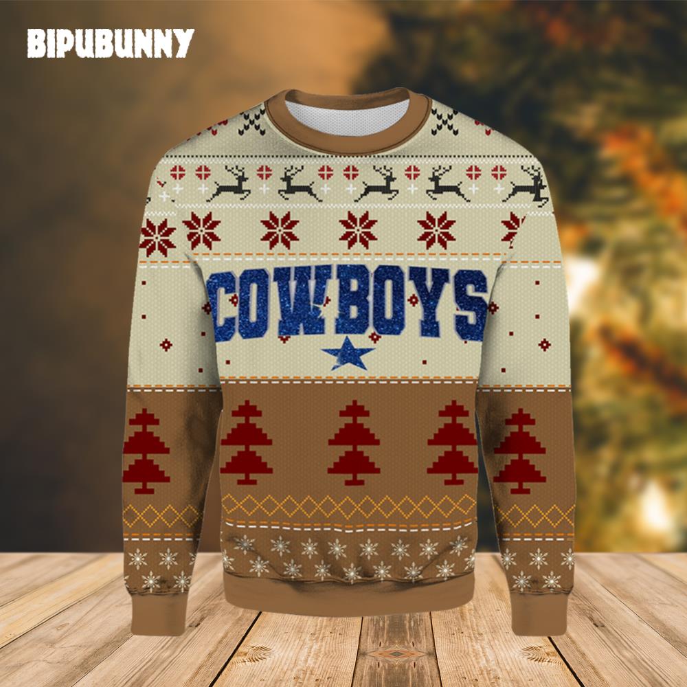 Cowboys Star Foolball Ugly Christmas Sweater- Best Christmas Gifts 2023