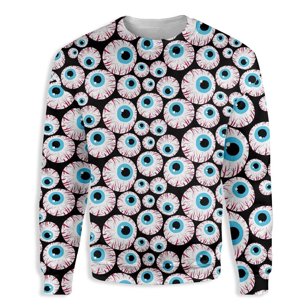 Creepy Eyeballs Halloween Christmas Ugly Sweater- Best Christmas Gifts 2023