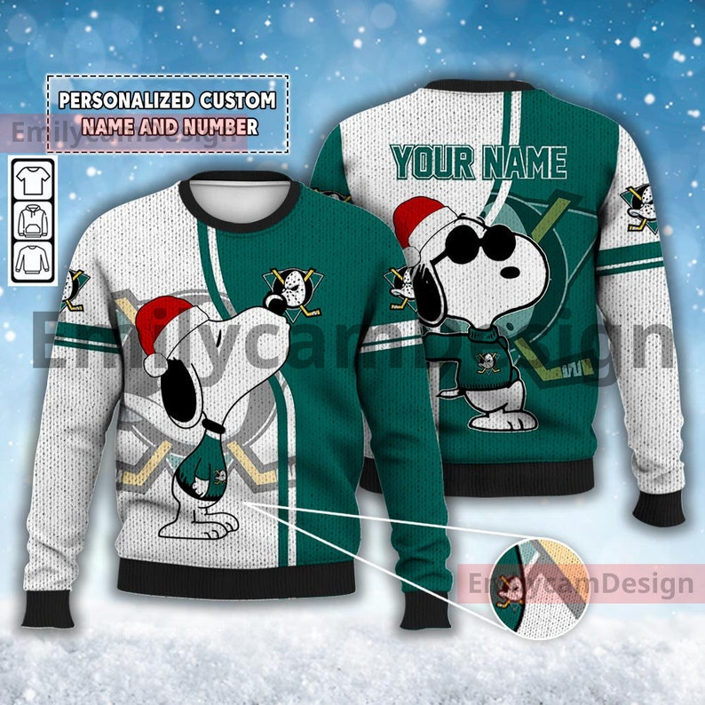 Custom Anaheim Ducks Walking Abbey Road Ugly Christmas Sweater