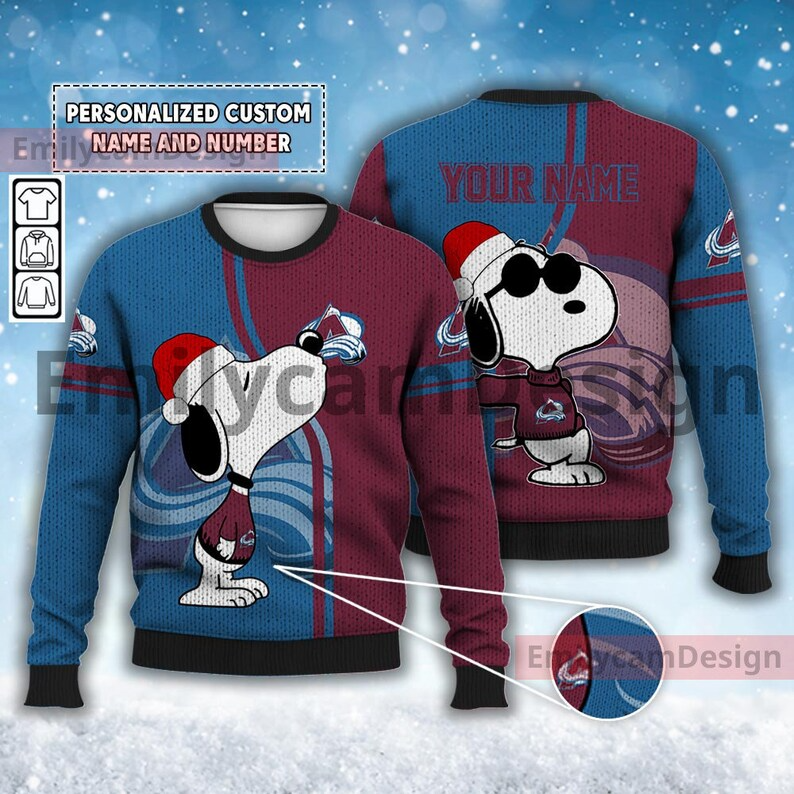 Custom Colorado Avalanche Walking Abbey Road Ugly Christmas Sweater