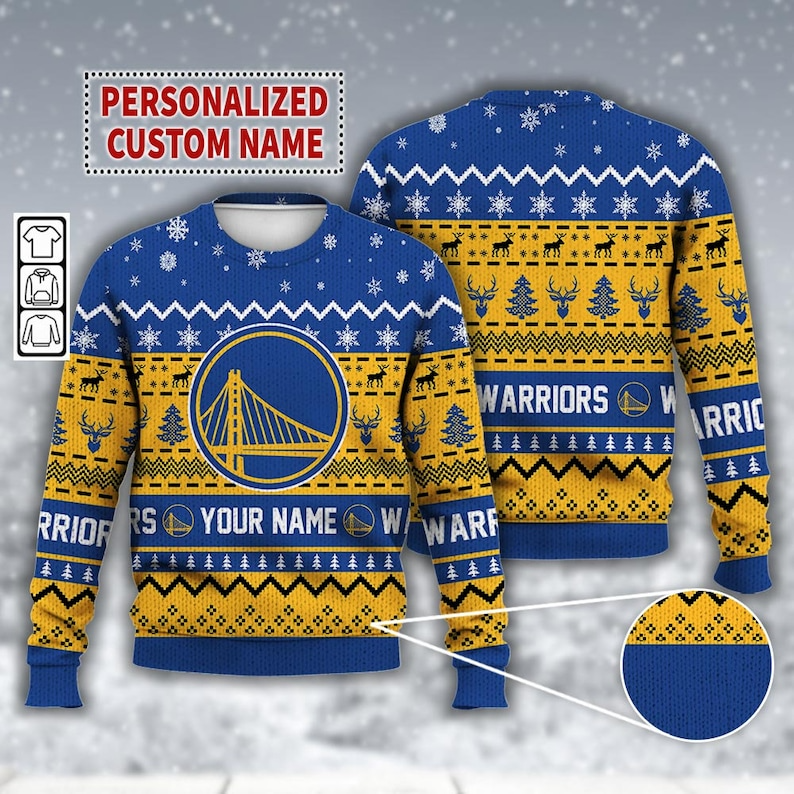 Custom Golden State Basketball Ugly Christmas Sweater