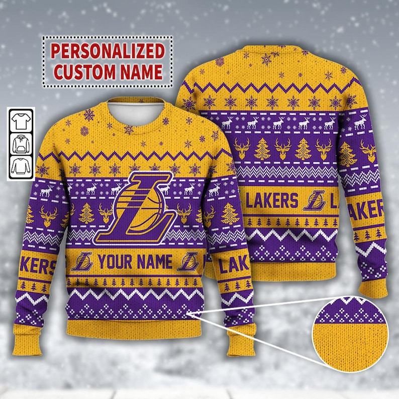 Custom Los Angeles Basketball Ugly Christmas Sweater