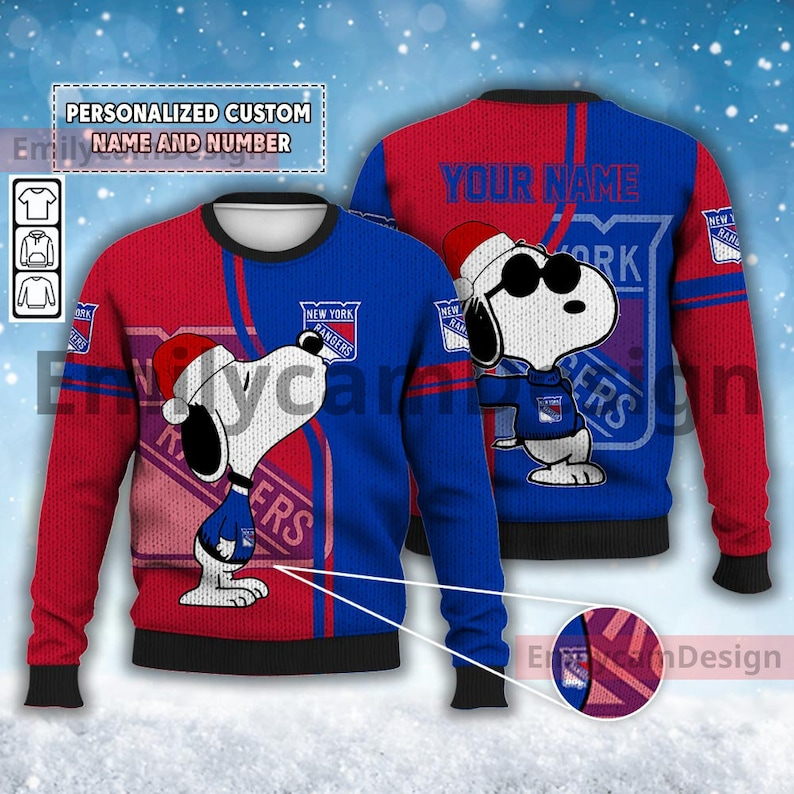 Custom New York Rangers Walking Abbey Road Ugly Christmas Sweater