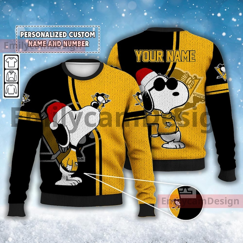 Custom Pittsburgh Penguins Walking Abbey Road Ugly Christmas Sweater