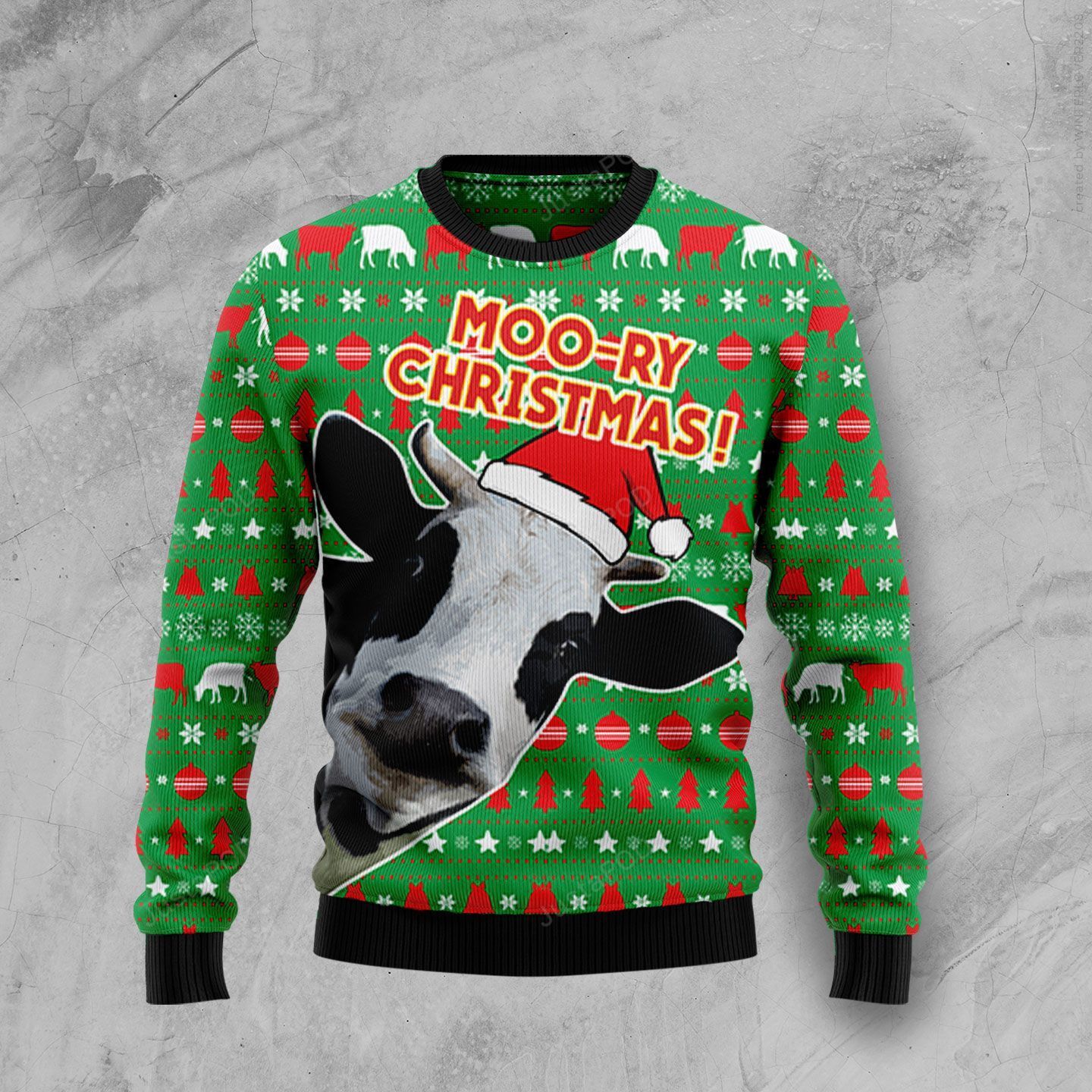 Cute Cow Christmas Ugly Sweater- Best Christmas Gifts 2023