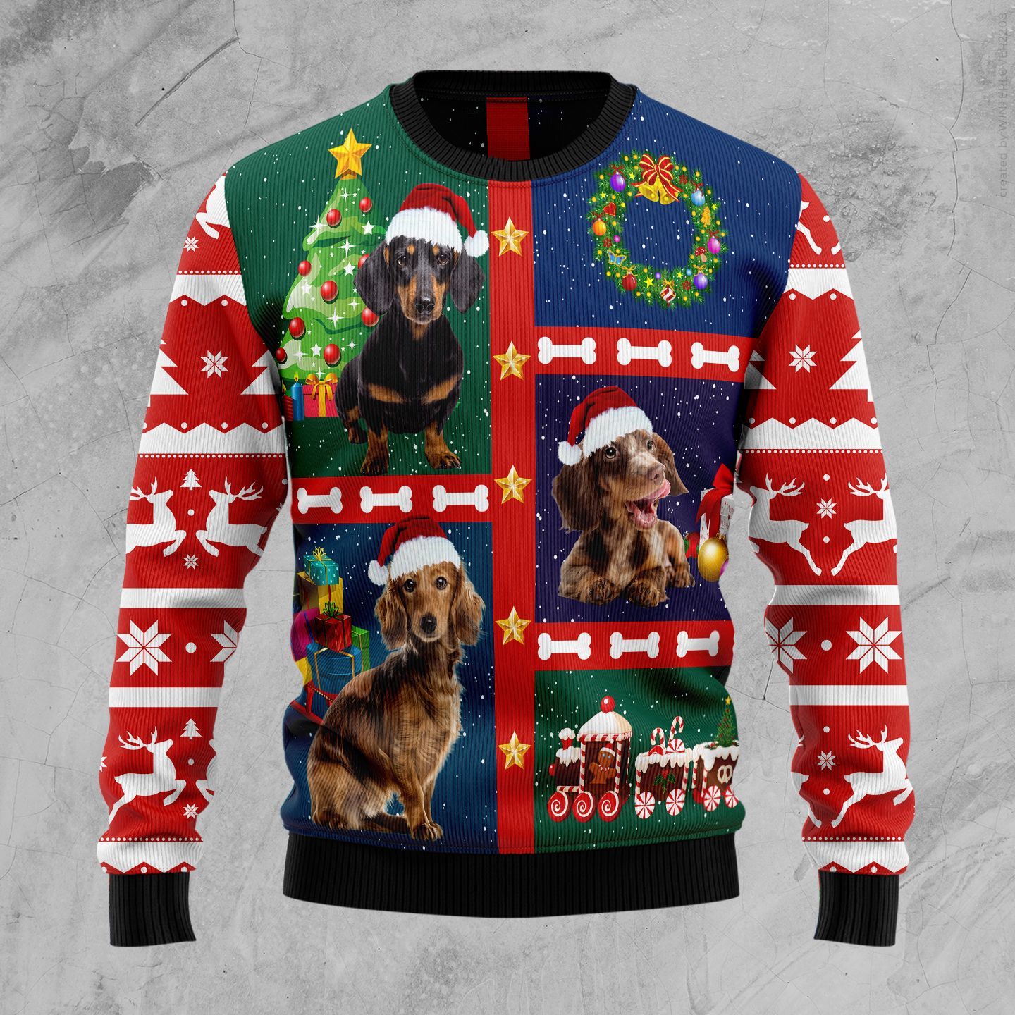 Cute Dachshund Christmas Ugly Sweater- Best Christmas Gifts 2023