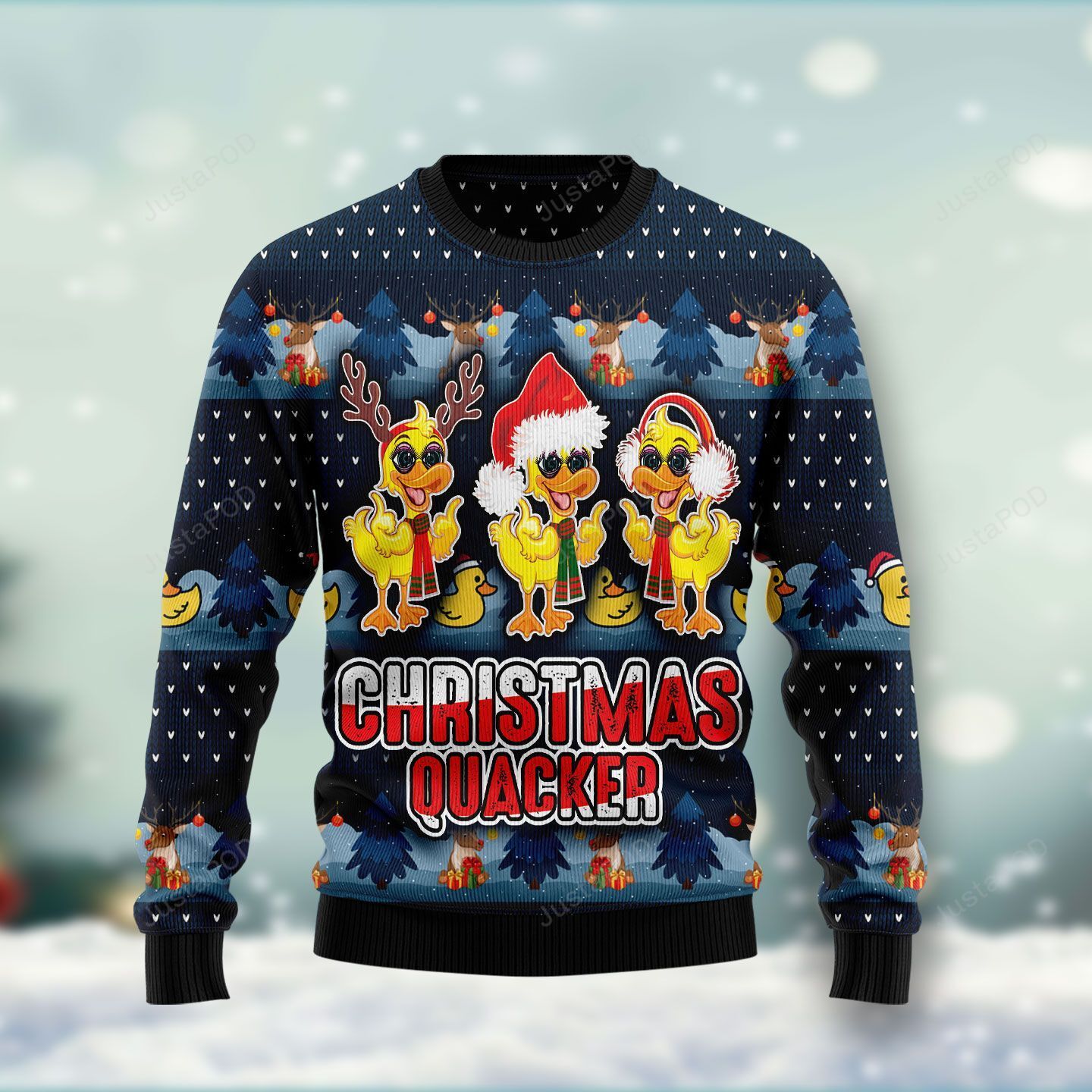 Cute Duck Quacker Christmas Ugly Sweater- Best Christmas Gifts 2023