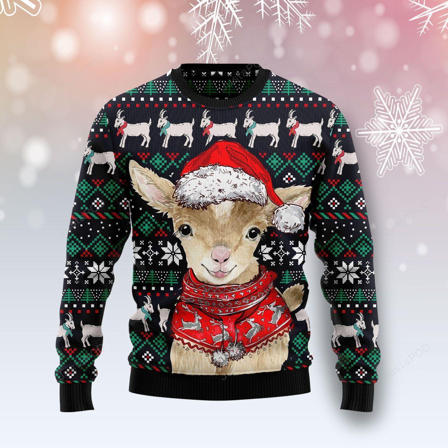 Cute Goat Santa Christmas Ugly Sweater- Best Christmas Gifts 2023