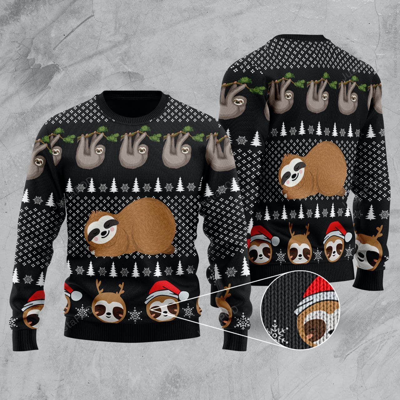 Cute Sloth Santa Christmas Ugly Sweater- Best Christmas Gifts 2023