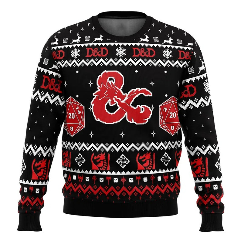 D&D Dungeons and Dragons Ugly Christmas Sweater