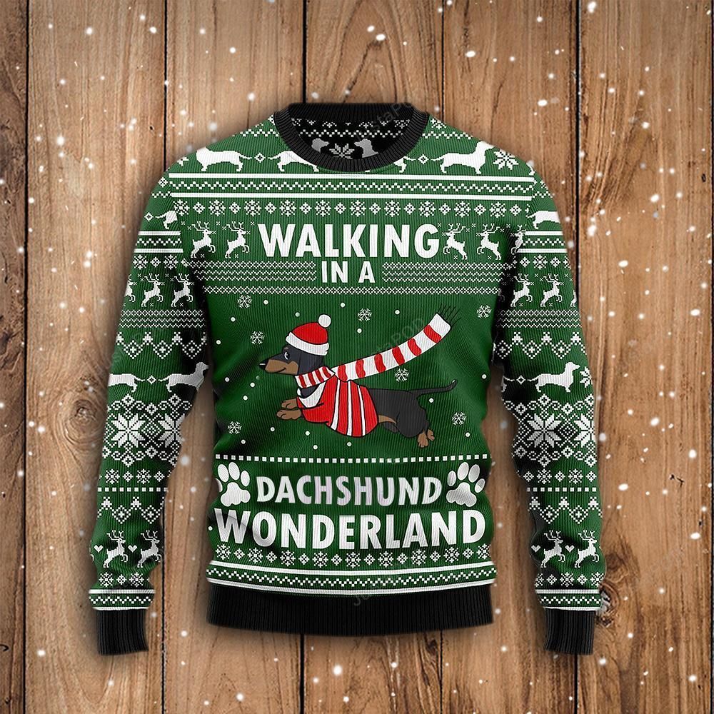 Dachshund Dog Wonderland Chrismas Ugly Sweater- Best Christmas Gifts 2023