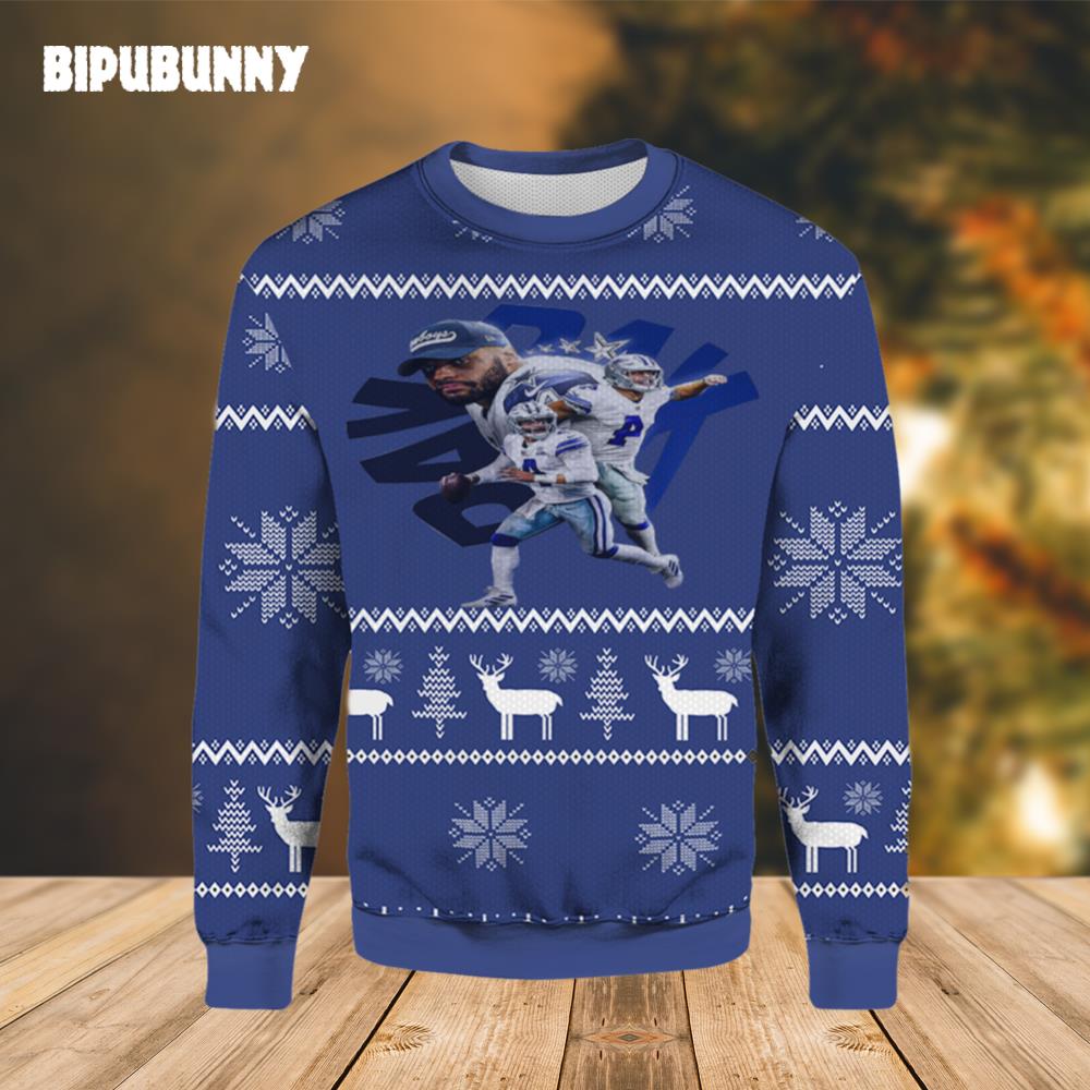 Dak Prescott Cowboys Ugly Christmas Sweater- Best Christmas Gifts 2023