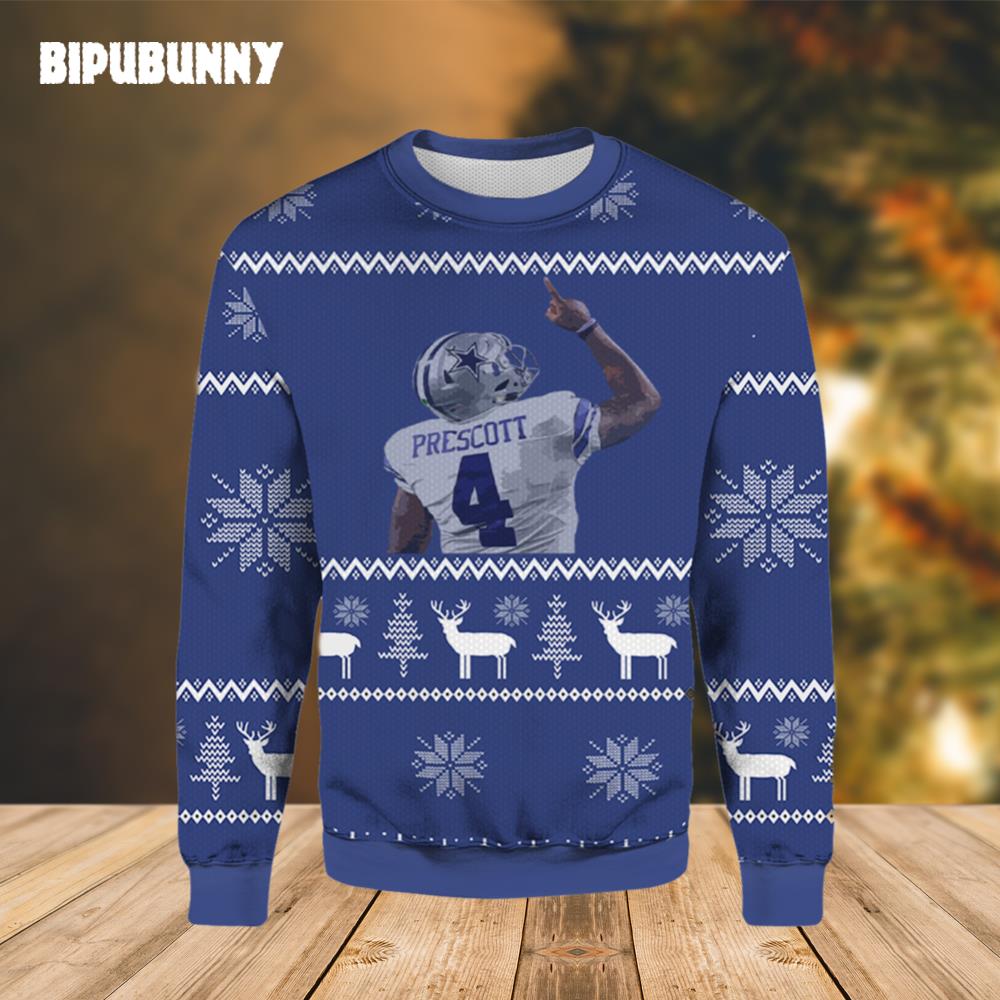 Dak Prescott Dallas Cowboy Ugly Sweater- Best Christmas Gifts 2023