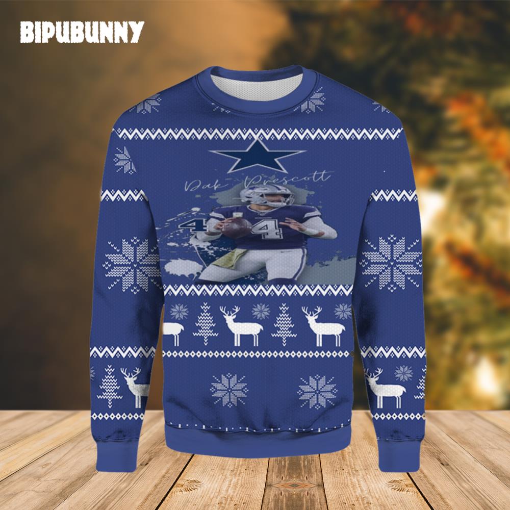 Dak Prescott Of The Cowboys Ugly Sweater- Best Christmas Gifts 2023