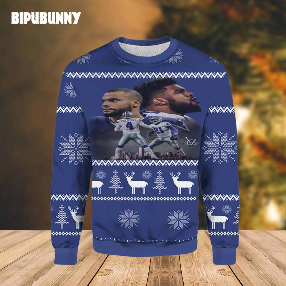 Dak Prescott Stephon Gilmore Cowboys Ugly Sweater- Best Christmas Gifts 2023