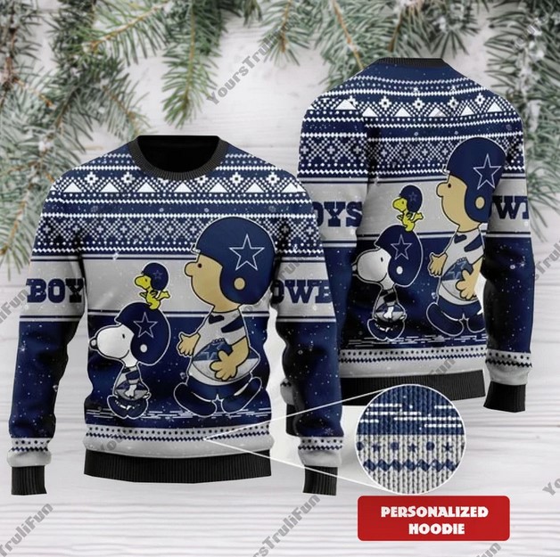 Dallas Cowboys Snoopy Custom Ugly Christmas Sweater, Cowboys NFL Christmas Ugly Sweater- Best Christmas Gifts 2023