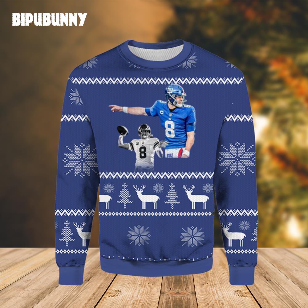 Daniel Jones Football Giants Ugly Christmas Sweater- Best Christmas Gifts 2023