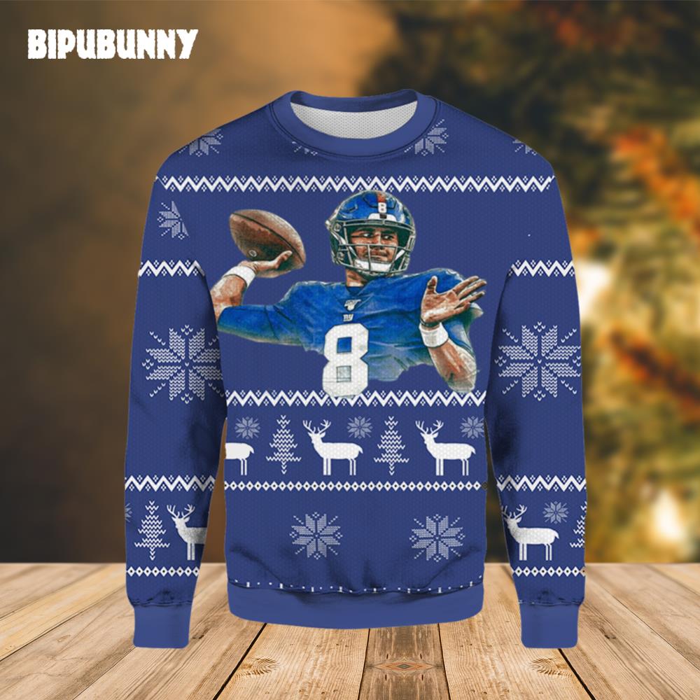 Daniel Jones New York Giants Ugly Christmas Sweater- Best Christmas Gifts 2023