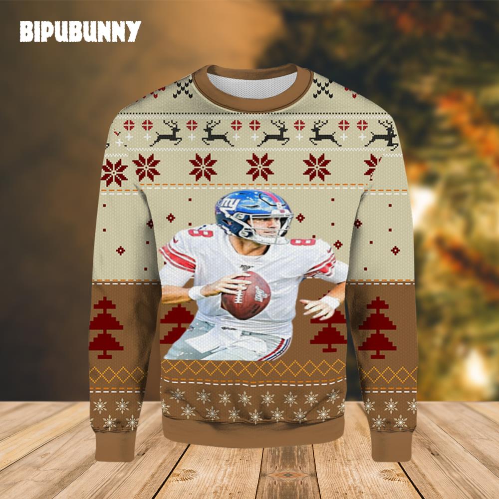 Daniel Jones NY Giants Ugly Sweater- Best Christmas Gifts 2023