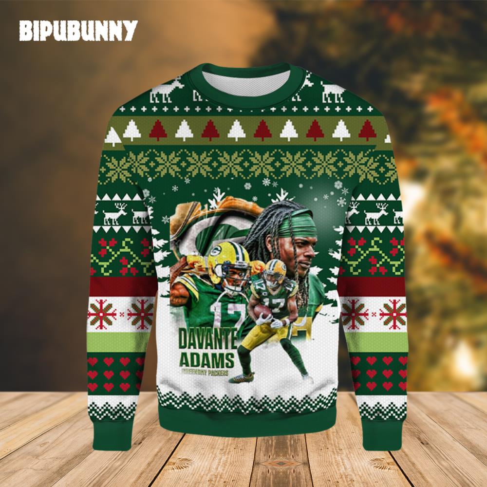 Davante Adams Green Bay Packers Ugly Christmas Sweater- Best Christmas Gifts 2023