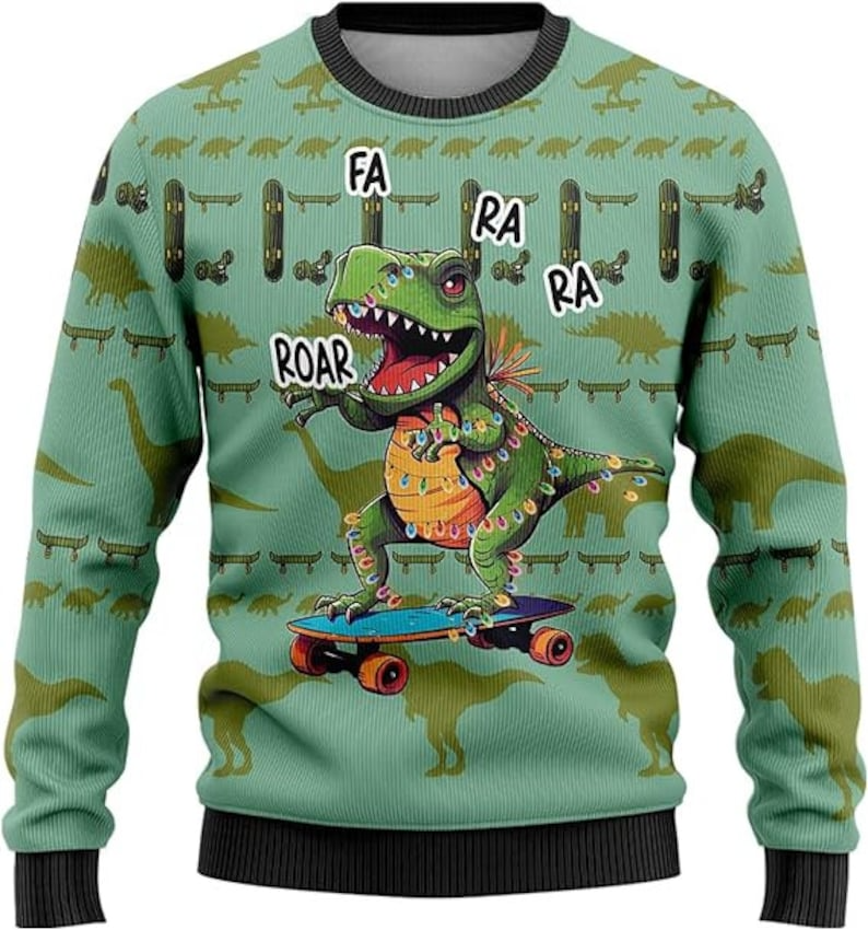 Dinosaur Christmas Ugly Christmas Sweater