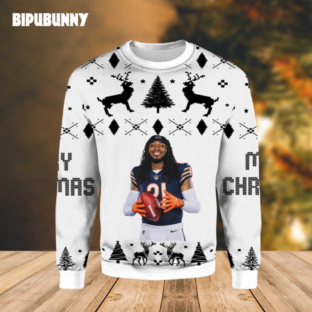 D’onta Foreman Chicago Bears Ugly Christmas Sweater- Best Christmas Gifts 2023