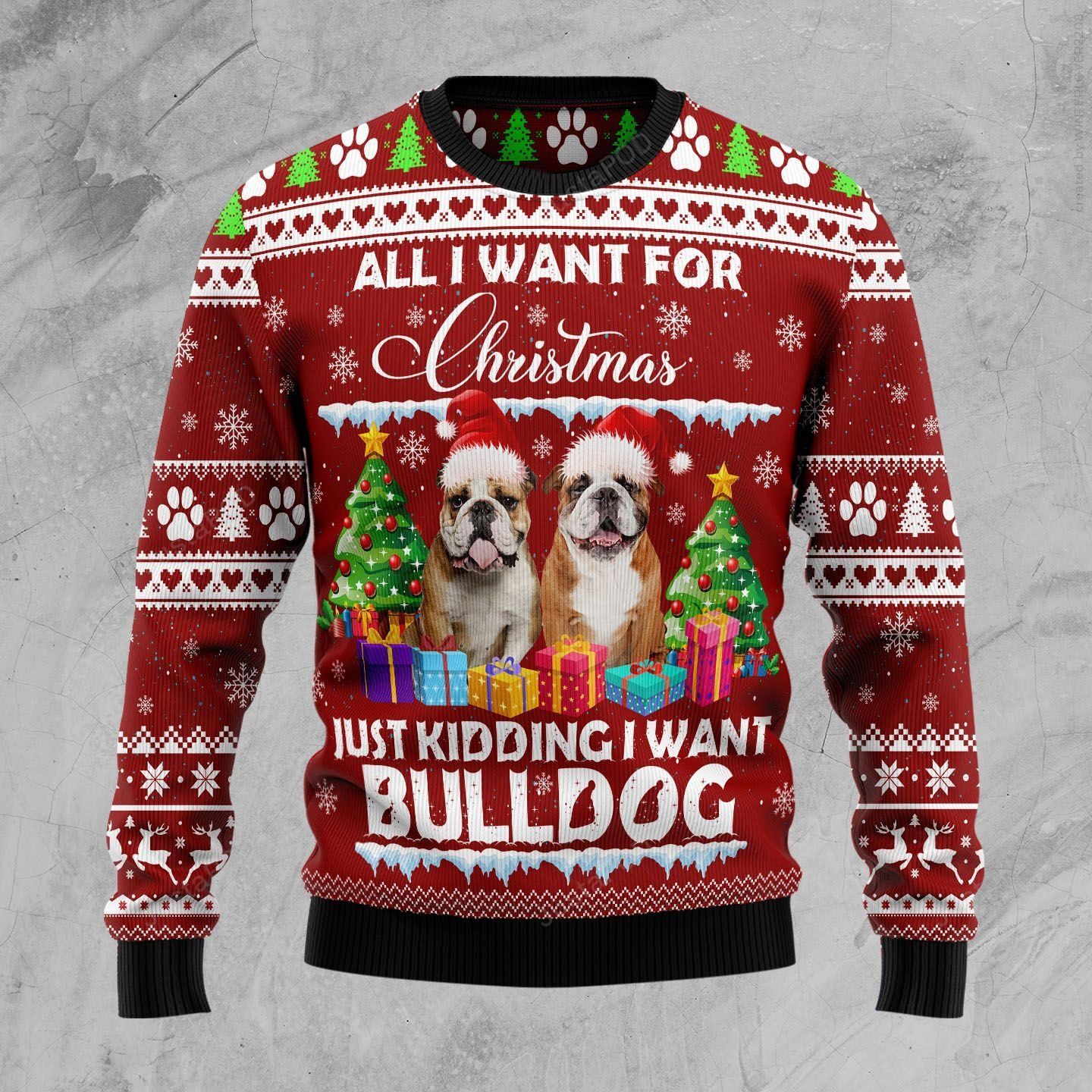 English Bulldog Friend Christmas Ugly Sweater- Best Christmas Gifts 2023